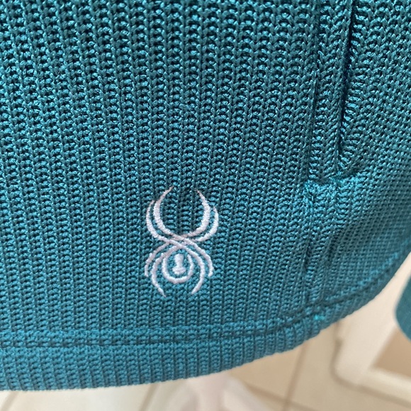 SPYDER Women’s Teal Green Full Zip Core Sweater Fleece Lined Jacket Size M Ski - Picture 3 of 9